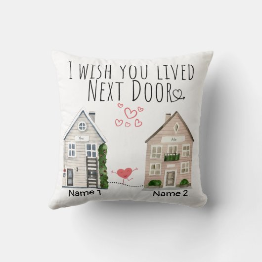 Gepersonaliseerd Ik wou dat je naast de deur cadea Kussen (Achterkant)