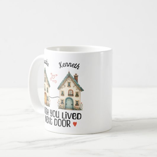 Gepersonaliseerd Ik wou dat je woonde naast de deu Koffiemok (Voorkant links)