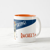 Gepersonaliseerd: Ik zou liever gaan zingen!  Skie Tweekleurige Koffiemok (Voorkant rechts)