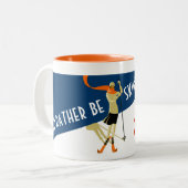 Gepersonaliseerd: Ik zou liever gaan zingen!  Skie Tweekleurige Koffiemok (Voorkant links)