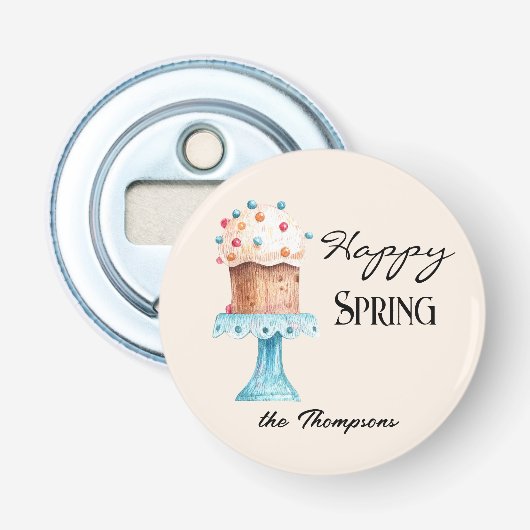 Gepersonaliseerd Illustrated Spring-Easter 2.25 Ma Button Flesopener (Voorkant)