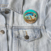 Gepersonaliseerd Illustratie Newport Beach Ronde Button 5,7 Cm (In situ)