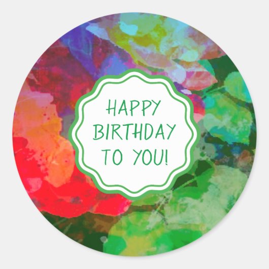 Gepersonaliseerd Impressionistisch Geheim Roos Tui Ronde Sticker (Voorkant)