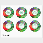 Gepersonaliseerd Impressionistisch Geheim Roos Tui Ronde Sticker (Vel)