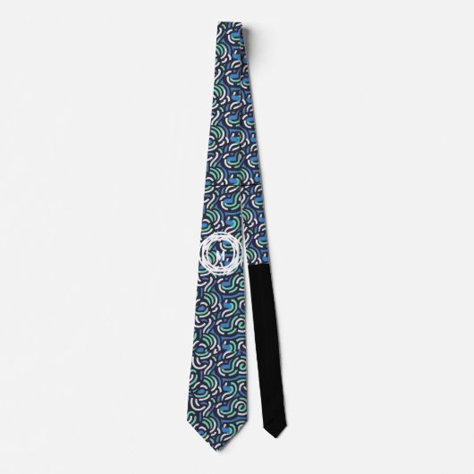 Gepersonaliseerd in elkaar grijpend cirkelpatroon stropdas (Voorkant)