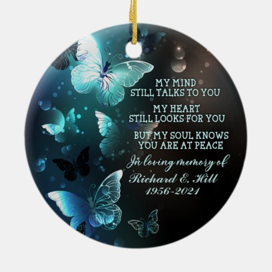 Gepersonaliseerd in herinnering Kerstmis Ornament (Achterkant)