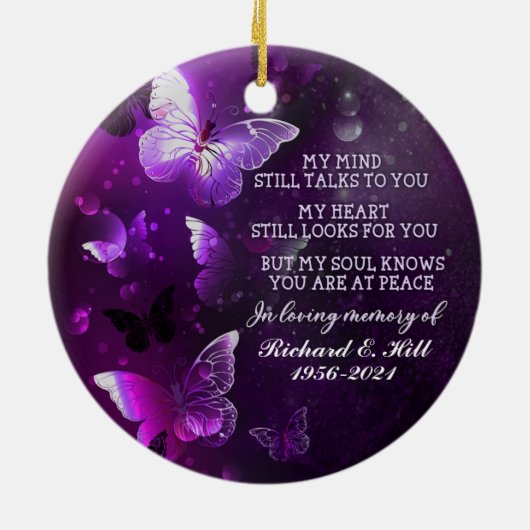 Gepersonaliseerd in herinnering Kerstmis Ornament (Achterkant)