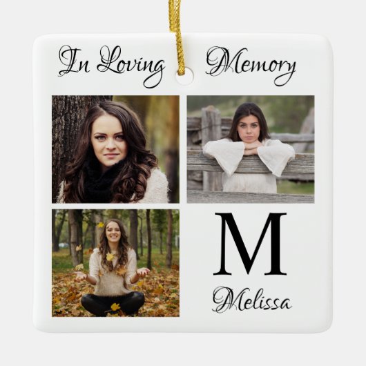 Gepersonaliseerd in het houden van de Foto Collage Keramisch Ornament (Voorkant)