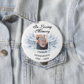 Gepersonaliseerd in liefdevolle herinnering Angel  Ronde Button 4,0 Cm (In situ)