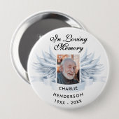 Gepersonaliseerd in liefdevolle herinnering Angel  Ronde Button 4,0 Cm (Voorkant /achterkant)