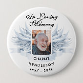 Gepersonaliseerd in liefdevolle herinnering Angel  Ronde Button 4,0 Cm (Voorkant)
