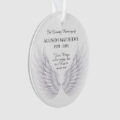 Gepersonaliseerd in Memory Memorial Angel Wings Ph Ornament (voorkant)