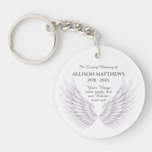 Gepersonaliseerd in Memory Memorial Angel Wings Ph Sleutelhanger