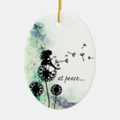 Gepersonaliseerd in peace Fairy in Dandelion Kerst Keramisch Ornament (Voorkant)
