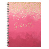 Gepersonaliseerd  in roze met goud notitieboek (Voorkant)
