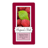 Gepersonaliseerd inblikflesje label, framboos etiket (Voorkant)