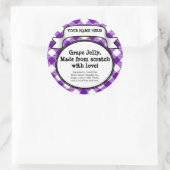 Gepersonaliseerd inblikpot/dekseletiket, Paarse Gi Ronde Sticker (Tas)