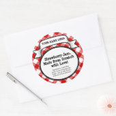 Gepersonaliseerd inblikpot/dekseletiket, rode Ging Ronde Sticker (Envelop)