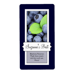 Gepersonaliseerd inblikpot label, Blueberry Etiket