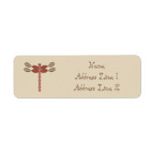 Gepersonaliseerd Infinity Dragonfly rood ontwerp Etiket (Voorkant)