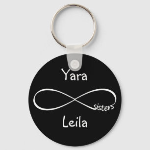 Gepersonaliseerd infinity symbool Names Sisters Sleutelhanger