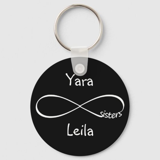 Gepersonaliseerd infinity symbool Names Sisters Sleutelhanger (Voorkant)