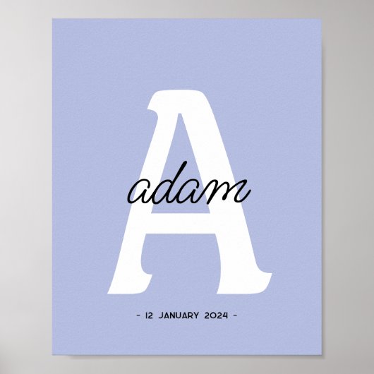 Gepersonaliseerd Initiaal | Aangepaste naam Monogr Poster (Voorkant)