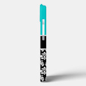 Gepersonaliseerd Initiaal Aqua Black Damaspatroon Case-Mate iPhone Case (Achterkant / Links)