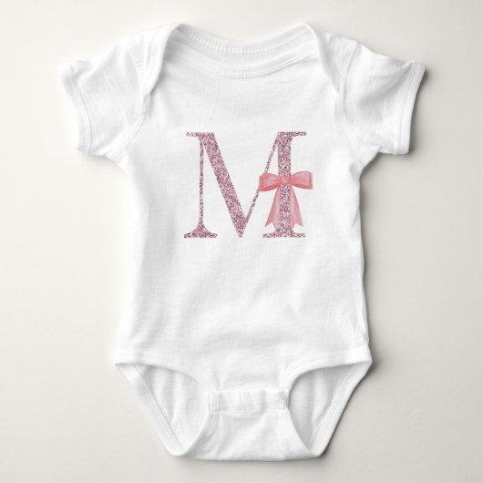 Gepersonaliseerd Initiaal Baby Girl "M" Romper (Voorkant)