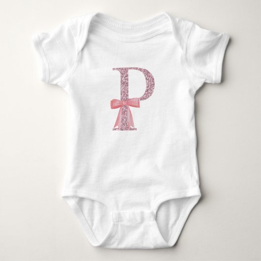 Gepersonaliseerd Initiaal Baby Girl "P" Romper (Voorkant)