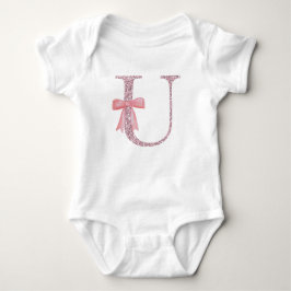 Gepersonaliseerd Initiaal Baby Girl "U" Romper