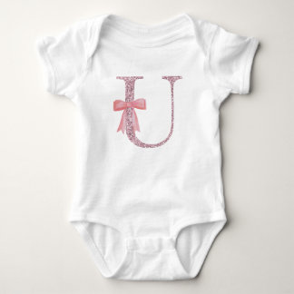 Gepersonaliseerd Initiaal Baby Girl "U" Romper