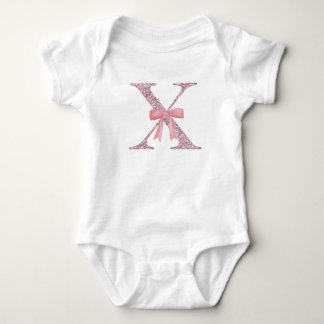 Gepersonaliseerd Initiaal Baby Girl "X" Romper