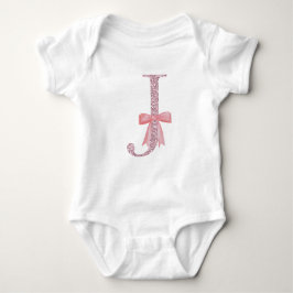 Gepersonaliseerd Initiaal Baby Meisje "J" Romper