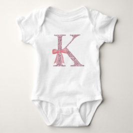 Gepersonaliseerd Initiaal Baby Meisje "K" Romper