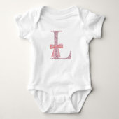 Gepersonaliseerd Initiaal Baby Meisje "L" Romper (Voorkant)