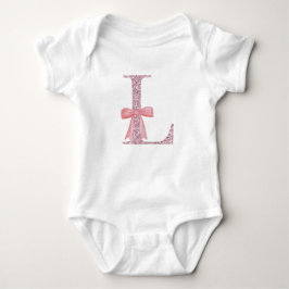 Gepersonaliseerd Initiaal Baby Meisje "L" Romper