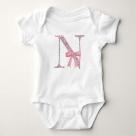 Gepersonaliseerd Initiaal Baby Meisje "N" Romper
