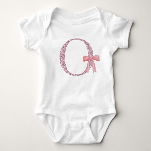 Gepersonaliseerd Initiaal Baby Meisje "O" Romper (Voorkant)