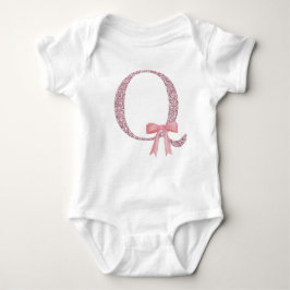 Gepersonaliseerd Initiaal Baby Meisje "Q" Romper
