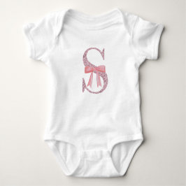Gepersonaliseerd Initiaal Baby meisje "S" Romper