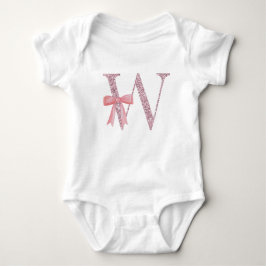 Gepersonaliseerd Initiaal Baby Meisje "W" Romper