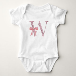 Gepersonaliseerd Initiaal Baby Meisje "W" Romper