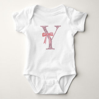 Gepersonaliseerd Initiaal Baby Meisje "Y" Romper