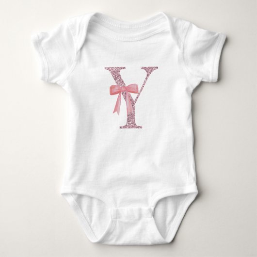 Gepersonaliseerd Initiaal Baby Meisje "Y" Romper (Voorkant)