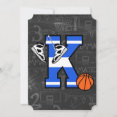 Gepersonaliseerd Initiaal Basketbal Letter K Kaart (Voorkant)