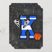 Gepersonaliseerd Initiaal Basketbal Letter K Kaart (Voorkant / Achterkant)