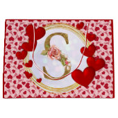 Gepersonaliseerd Initiaal Bloemmonogram en Rode Ha Groot Cadeauzakje (Voorkant)