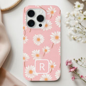 Gepersonaliseerd Initiaal Daisy Pattern op Soft Pi Case-Mate iPhone Case
