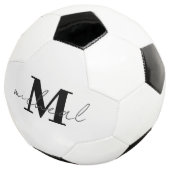 Gepersonaliseerd Initiaal en Naam Monogram Voetbal (Drie kwart)